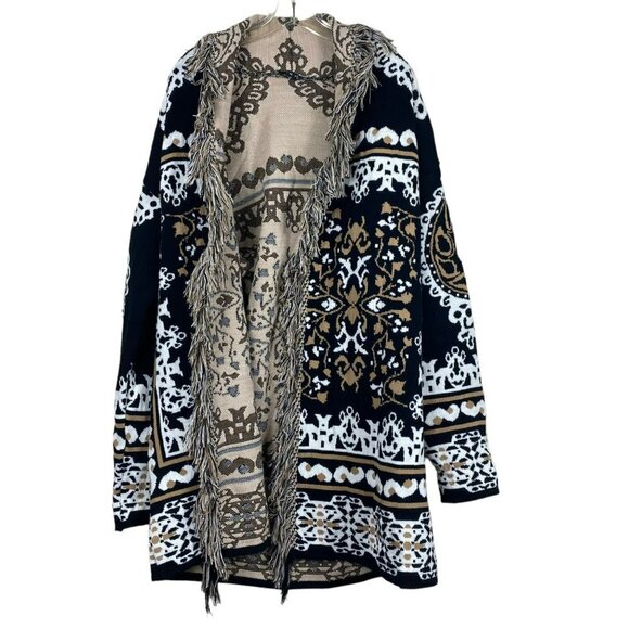 Ten-Oh Boho Open Front Cardigan Sweater Kimono Size 8 - Picture 3 of 13